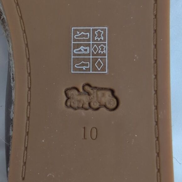 Coach size 10 Collins Espadrille Flats in Gold with Signature Logo, NEW - Picture 7 of 12